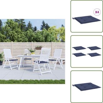 vidaXL Cuscini per seduta - vidaXL Cuscini per Pallet 4 pz Blu Marino 50x50x4 cm in Tessuto Oxford - Cuscini per panca