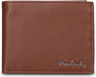 Pierre Cardin Leren Portemonnee - Heren - Accessoires - Bruin - Maat: ONE Size Zijde