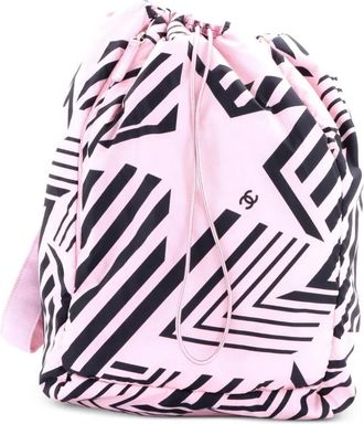 Chanel Zaino Coco Beach con stampa in nylon - Nero