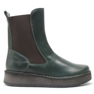 FLY London RUBA100FLY Rug Leather Womens Slip On Boots - Petrol - Size:UK 8