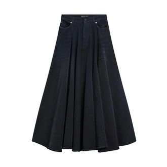 Balenciaga Godet Maxi Skirt - female - Balenciaga - Midi Skirts - Blue - M - Skirts
