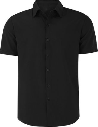 Generic Muscle Short Sleeve Shirt Men Lightweight Cooling Sports Shirts Tailored Fit Beach Shirts Simple Lapel Button Down Shirts Short Sleeve Formal Business