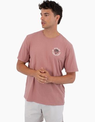 Hurley Mens Hurley Mens PALM Short Sleeve T-Shirt - Pink - Size: 38