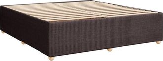vidaXL Cama Sin Colch&oacute;n Tela Marr&oacute;n Oscuro 200x200 Cm Vidaxl
