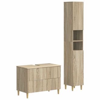 vidaXL Juego De Gabinete De Ba&ntilde;o De 2 Piezas Arnhem Roble Sonoma Vidaxl