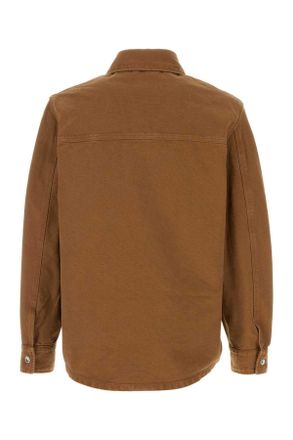 A.P.C. Mens Biscuit Denim Jacket Marron Exterior: Cotton Giubbini