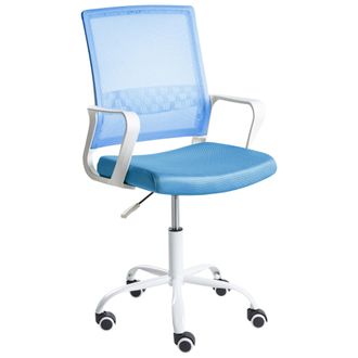 Beliani Silla De Oficina Moderna Con Altura Ajustable Giratoria Tapizado De Malla Azul Ease