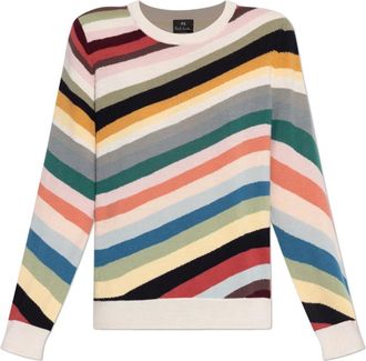 Paul Smith Truien & Vesten, Dames, Veelkleurig, M, Wol, Trui met gestreept patroon