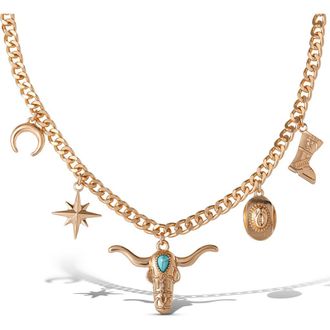 Jessica Simpson Celestial Charm Necklace in Gold at Nordstrom