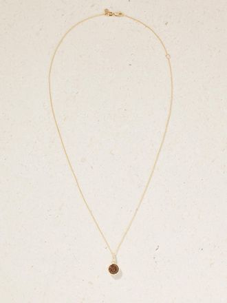 Sydney Evan Collana In Oro 14 Carati Con Topazio E Diamanti Icon Solitaire