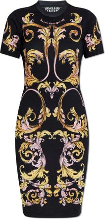 Versace Jeans Couture Dames, Jurken, Zwart, Maat: XS Katoen