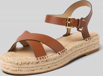 Lauren Ralph Lauren Sandalen aus reinem Leder Modell EMERYN ESPDR in Cognac, Gr&ouml;&szlig;e 37,5