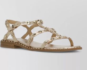 Ash studded flat sandals metallic finish