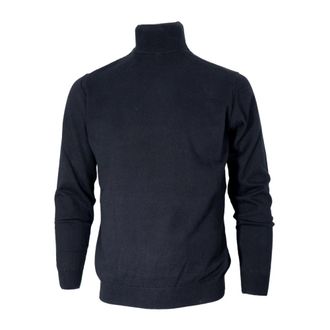 Cashmere Company Lupetto Slim Fit Sweater - Heren - Coltruien - Zwart - L - Katoen - Truien & Vesten