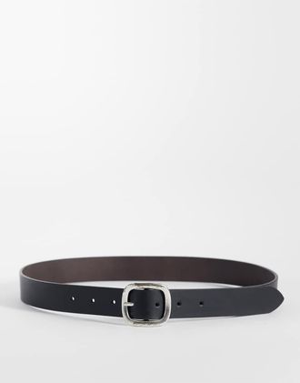 Levi's cintura reversibile in pelle nera Cameron-Bianco