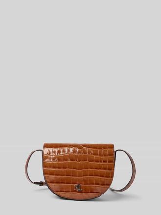 Lauren Ralph Lauren Handtasche aus Rindsleder mit Label-Applikation in Cognac, Größe 1