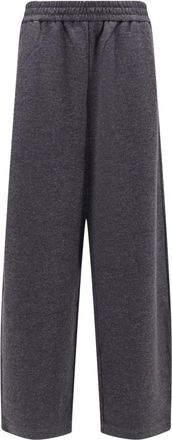 Brunello Cucinelli Cashmere Interlock Track Broeken - Dames - Broeken - Grijs - Maat: XS Kasjmier