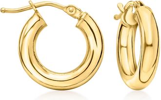 Canaria Canaria Italian 3mm 10kt Yellow Gold Huggie Hoop Earrings