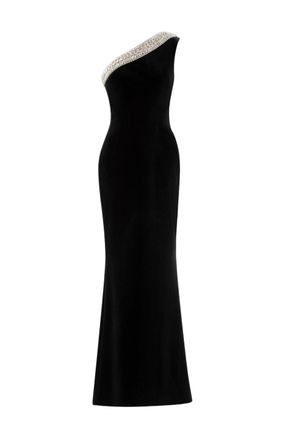 Saiid Kobeisy Crystal Embellished One-Shoulder Dress
