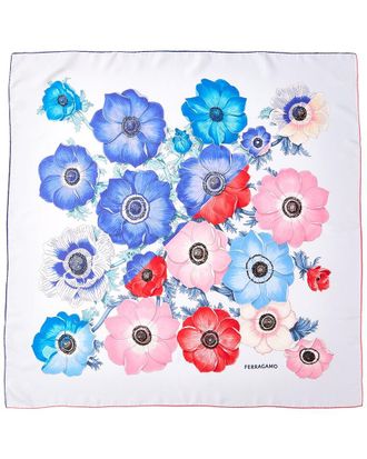 Ferragamo Anemone Print Silk Scarf