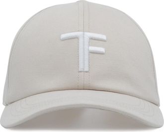 Tom Ford Mens Canvas & Leather TF Cap Off White - Cream - Size: M