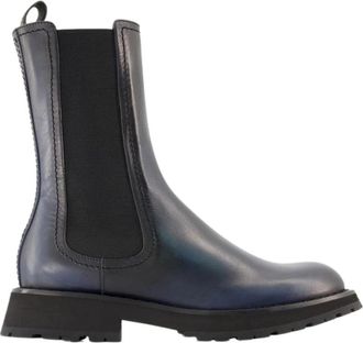 Alexander McQueen Klassieke Chelsea Boots van glad kalfsleer - Heren - Chelseaboots - Zwart - 42 EU - Leer - Schoenen