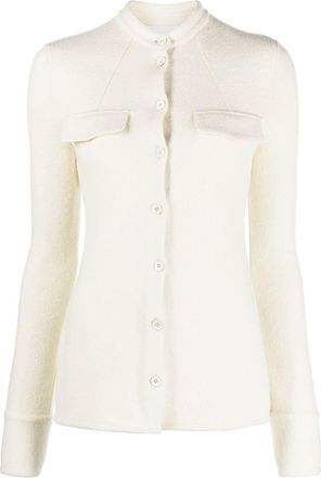 Jil Sander long-sleeve shirt - women - Spandex/Elastane/Viscose/Wool - 32 - Neutrals