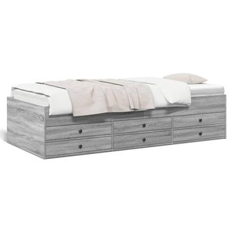 Berkfield Home Daybed with Drawers without Mattress Grey Sonoma 90x190 cm Single