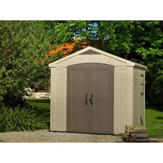 Dmora Dmora - Caseta De Jard&iacute;n Weyburn, Cobertizo De Jard&iacute;n, Caseta De Jard&iacute;n, Trastero Para Herramientas, 257x182 H243 Cm, Beige