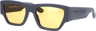 Alexander McQueen Vintage Rockstijl Zonnebril - unisex - Zonnebrillen - Grijs - 55 MM - Accessoires