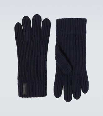 Giorgio Armani Ribbed-knit cashmere gloves