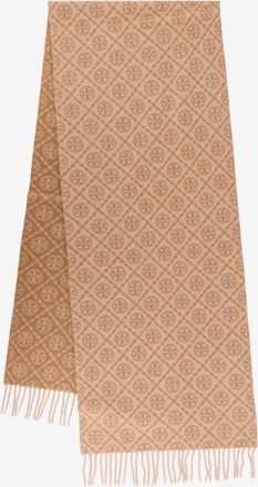 Tory Burch Sciarpa T Monogram Oblong in lana e cashmere - TORY BURCH - gender_Woman