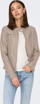 Only ONLBANDIT - Bikerjacke mit figurbetonter Form und Reissverschl&uuml;ssen Lederimitat