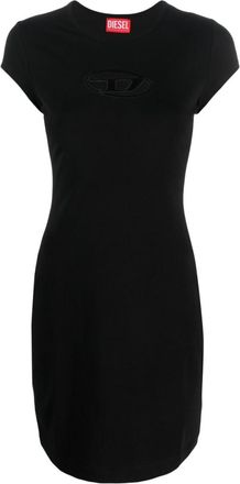 Diesel Black Logo cotton mini dress