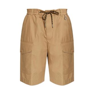 Moncler Long Shorts, male, Brown, Size: L Cotton Poplin Cargo Shorts