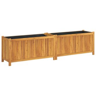 vidaXL Jardinera Con Forro Madera Maciza De Acacia 199x38,5x50 Cm Vidaxl