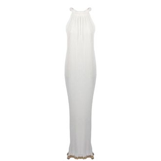 Alberta Ferretti Alberta Ferretti, Maxi Dresses, female, White, Size: L Long ribbed knit dress