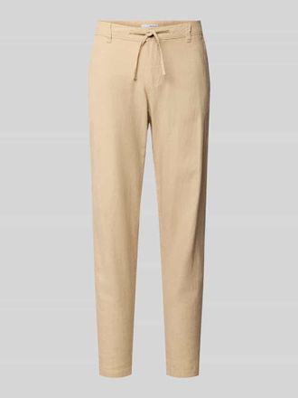 Selected Regular Fit Hose aus Baumwoll-Leinen-Mix Modell BRODY in Beige, Gr&ouml;&szlig;e XXL
