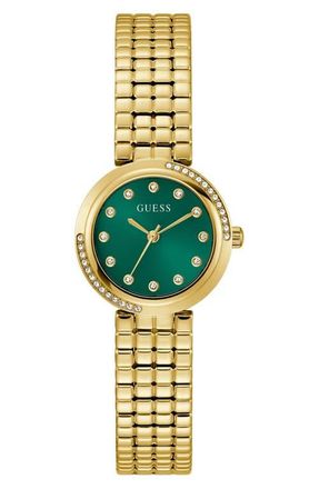 Guess Clara Bracelet Watch, 28mm in Green/gold at Nordstrom