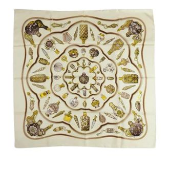Herm&egrave;s Pre-owned Scarves, female, Beige, Size: ONE SIZE Pre-owned Qu Importe le Flacon Scarf