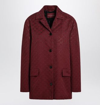 Gucci Rosso Ancora Gg-Fabric Jacket With Crystals