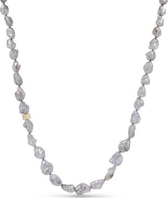 Sheryl Lowe 14K Keshi Pearl Necklace in Grey Pearl at Nordstrom