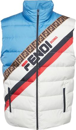 Fendi Fendi Logo Mania gewatteerde bodywarmer - Wit