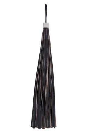 Mango Leather Fringe Keychain in Black at Nordstrom