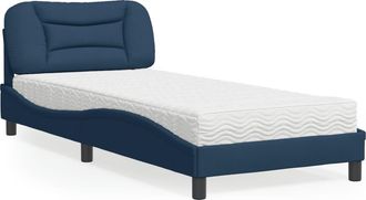 vidaXL Cama Con Colch&oacute;n Tela Azul 90x190 Cm Vidaxl