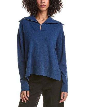 Lafayette 148 New York Half Zip Collared Sweater