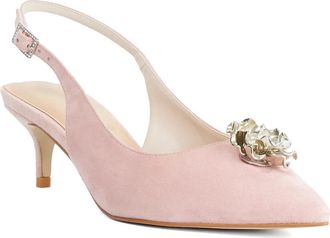 Dune London Ladies Camellias Boucle Sling-Back Courts Size UK 6 Suede Court Shoes Pink