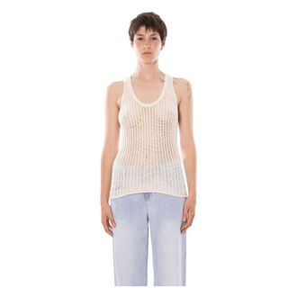 Cycle Tops, Dames, Wit, S, Nia Gebreide Textuur Tanktop