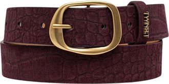 Twinset Riem van su&egrave;de met krokodillenprint - Dames - Accessoires - Rood - Maat: S Su&egrave;de