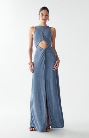 ST MRLO Malia Maxi Dress in Steel Blue at Nordstrom, Size 14